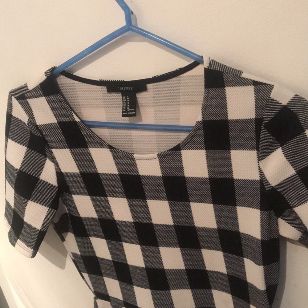 Light and Bright Forever 21 black and white checkered summer dress Rare